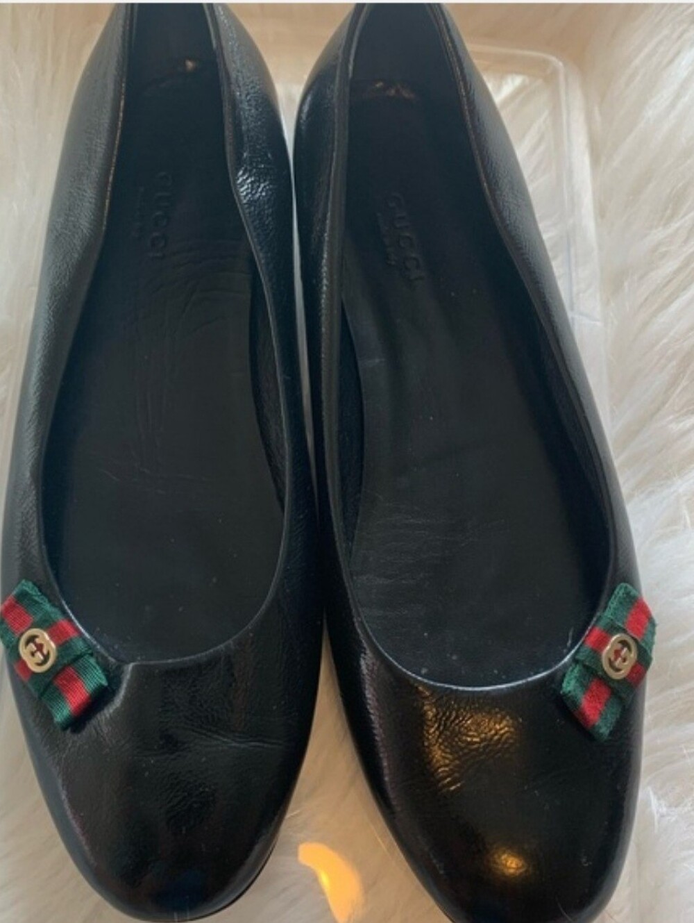 GUCCI Black Leather Ballet Flats 7